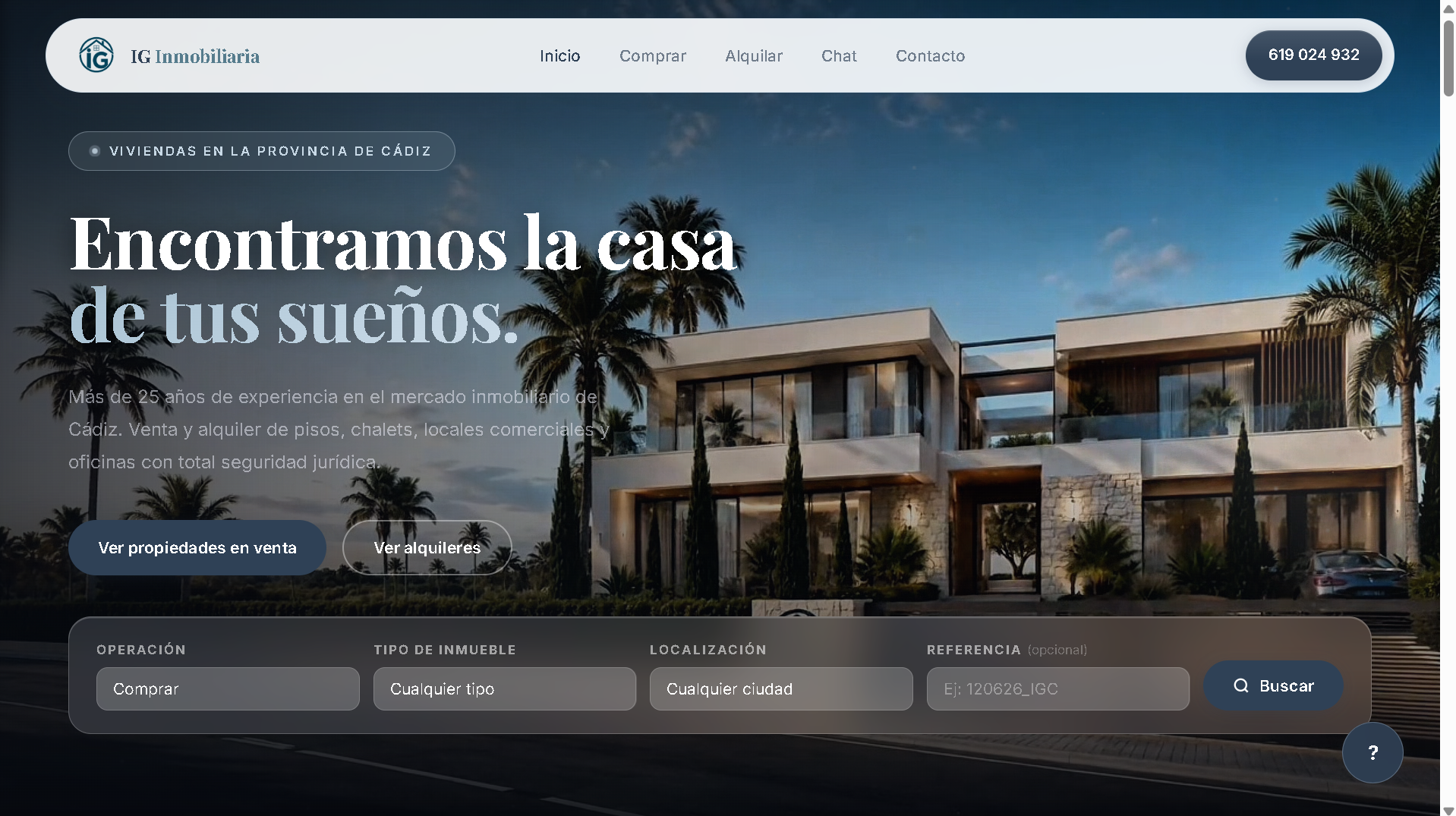 Web IG Inmobiliaria — Hero